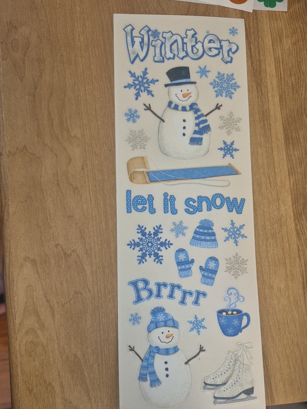 Winter 'Let It Snow' Blue Snowman Wall Art